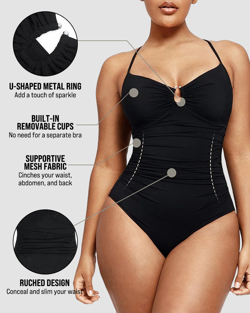 Formende Badedragt – Elegant Formende med Cut-Out Detalje