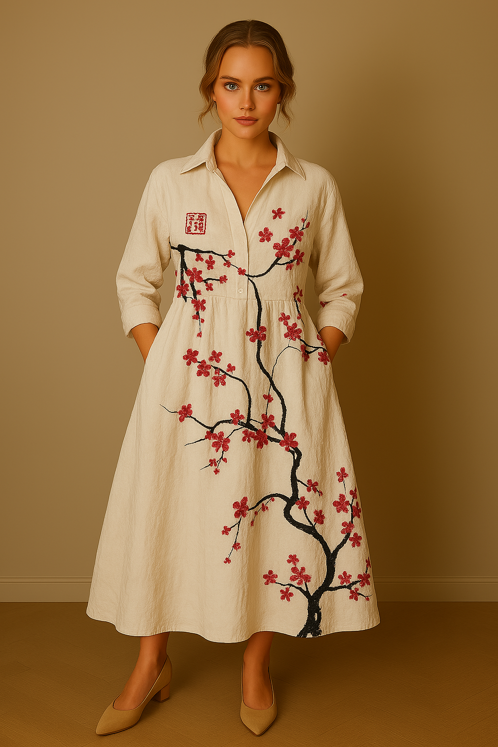 Madeleine|Elegant Floral Kjole til Kvinder