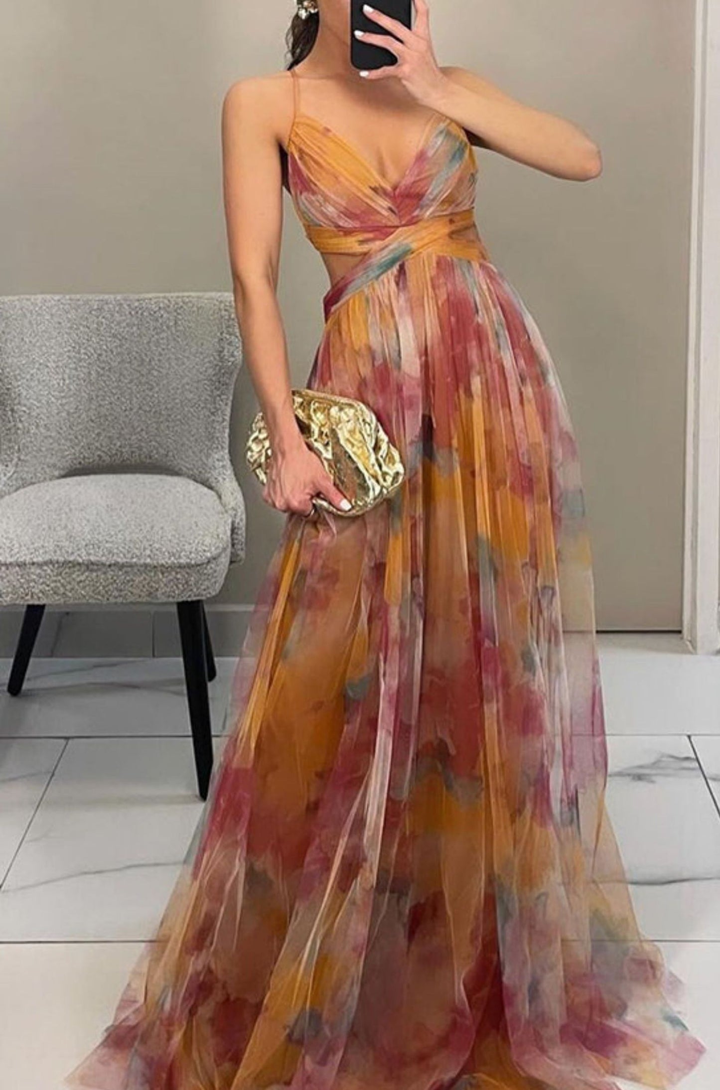 Giola – Betagende Maxi-kjole med Blomsterprint
