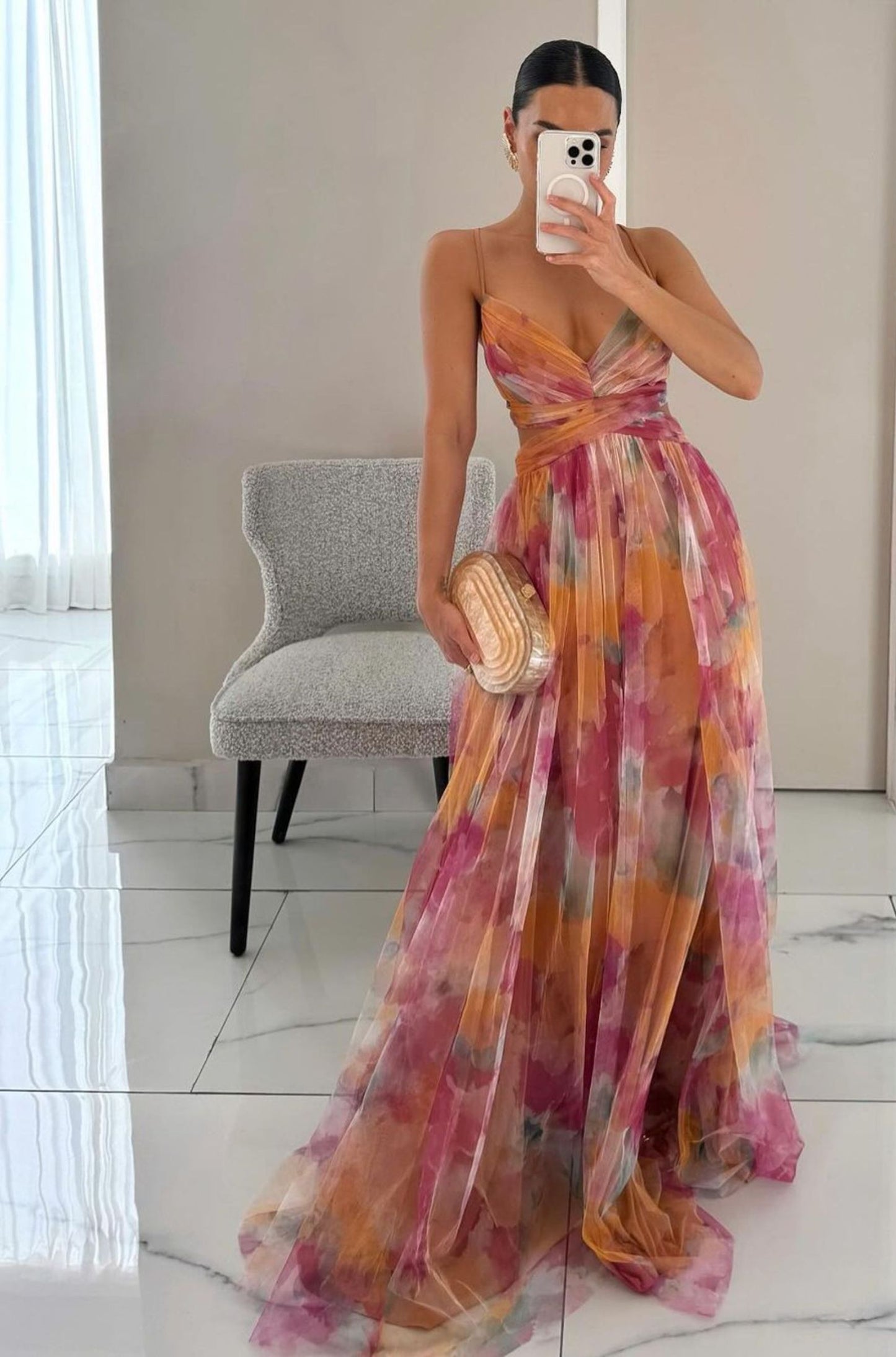 Giola – Betagende Maxi-kjole med Blomsterprint