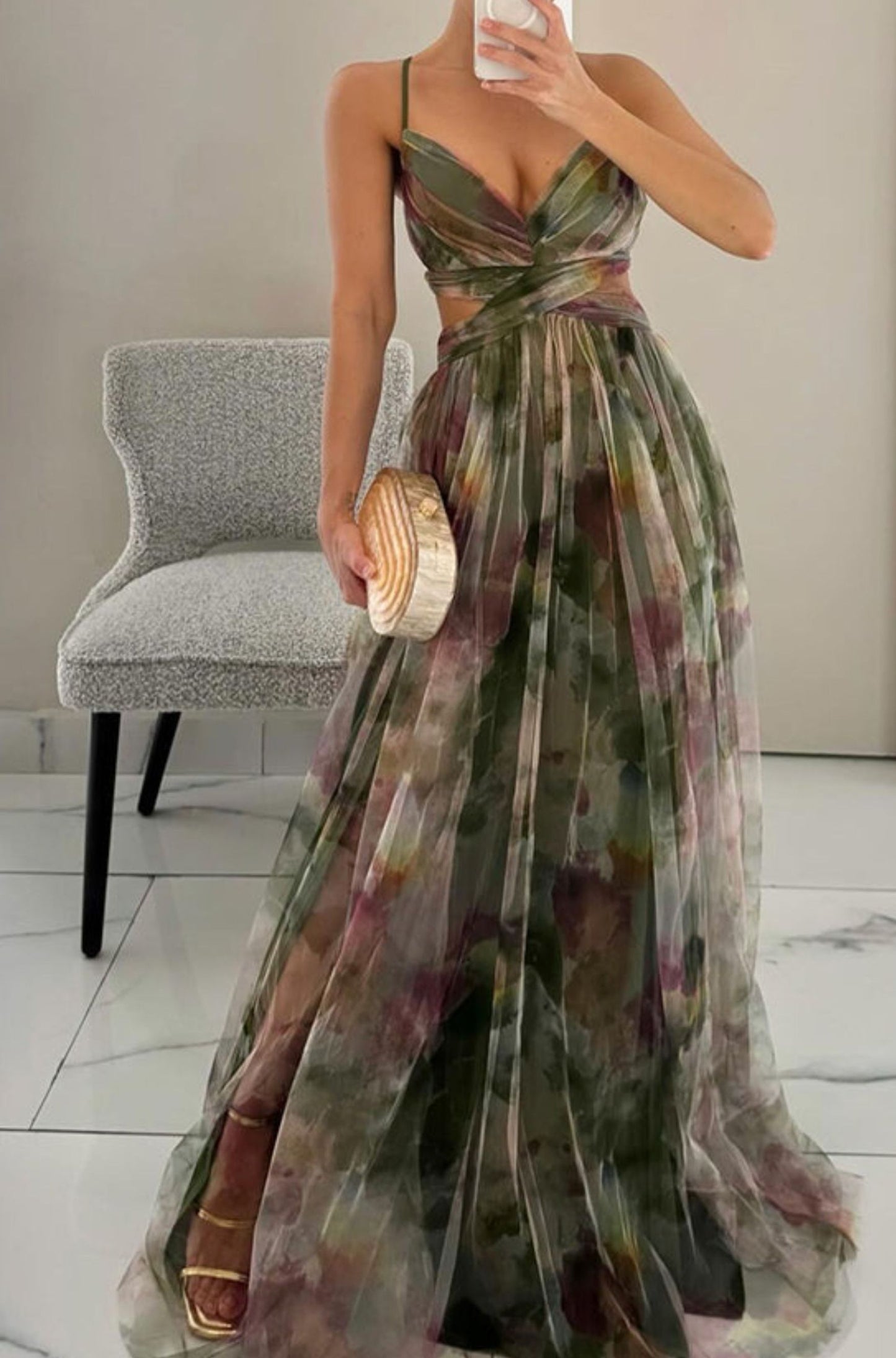 Giola – Betagende Maxi-kjole med Blomsterprint