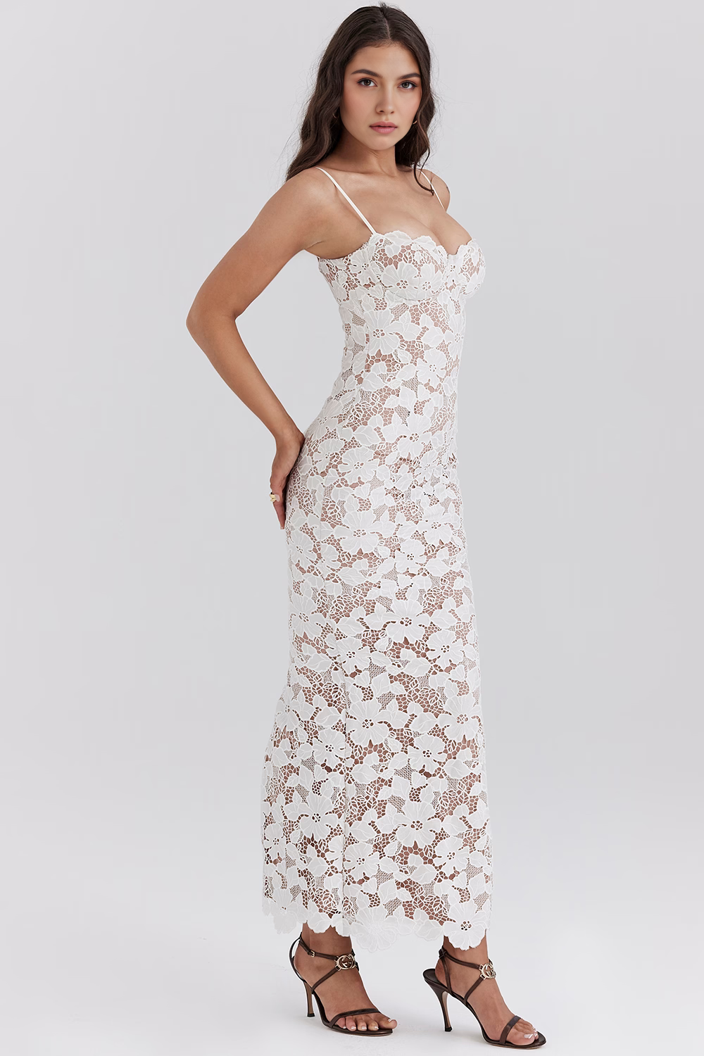 EVANGELINE - Broderet Maxi-Kjole