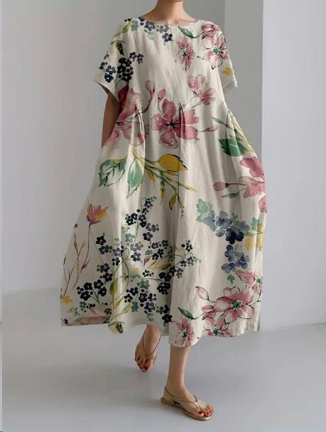 Madeleine|Elegant Floral Kjole til Kvinder