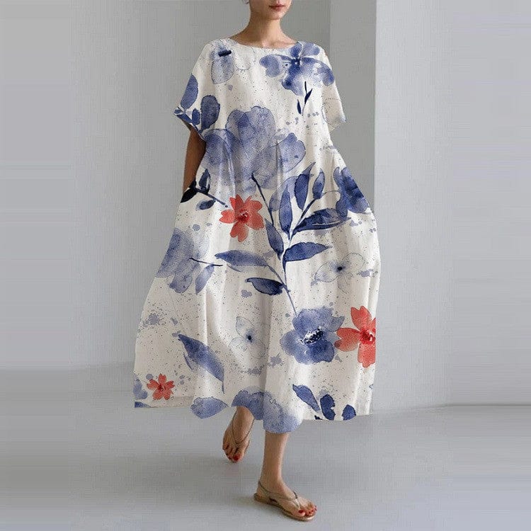 Madeleine|Elegant Floral Kjole til Kvinder