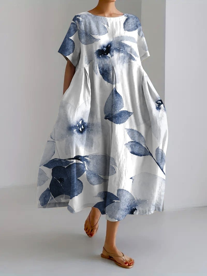 Madeleine|Elegant Floral Kjole til Kvinder