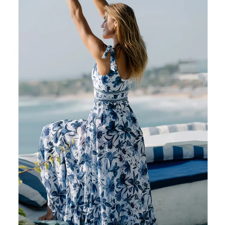 Blue Bloom Set – Badedragt & Skørt
