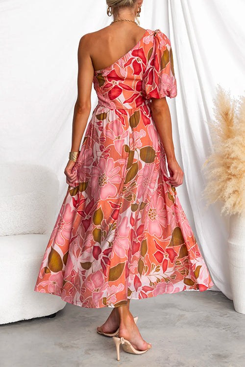 Blomsterprint Maxi Kjole med Høj Talje til Elegant Sommerlook