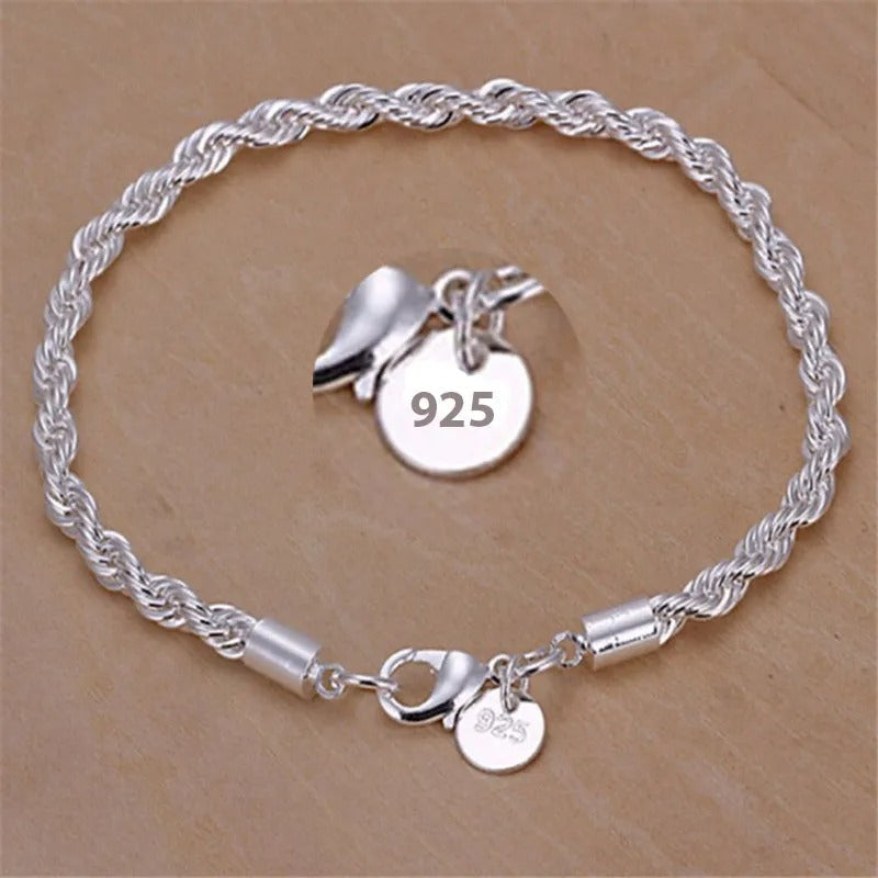 Armbånd i flettet sølv 925