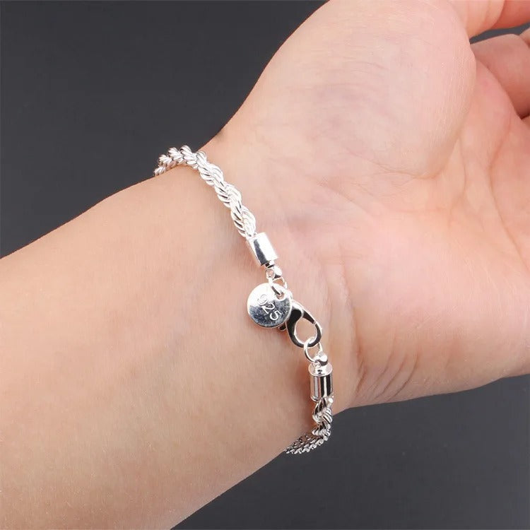 Armbånd i flettet sølv 925