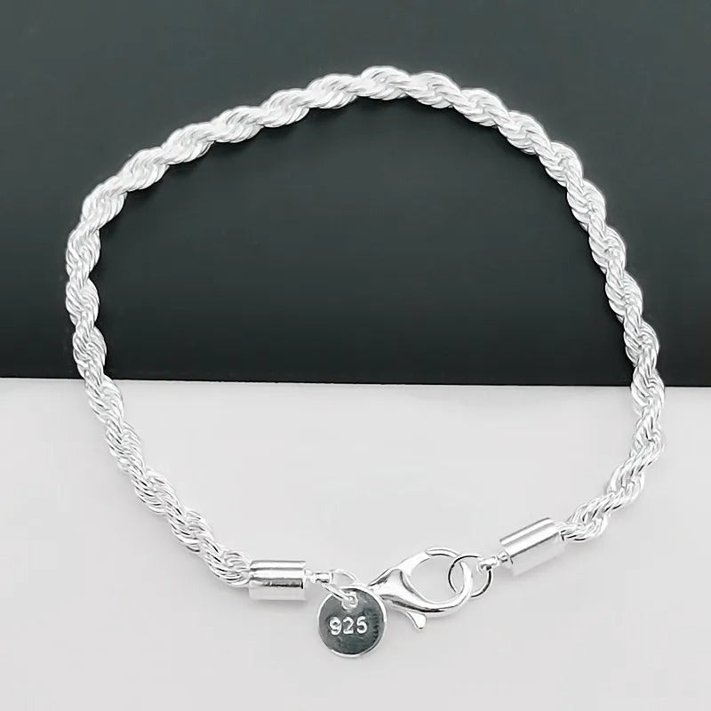 Armbånd i flettet sølv 925