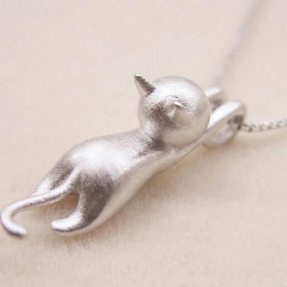 925 sterling sølv legende katte-halskæde