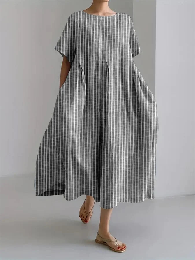 BIANCA | Længere Casual Kjole med Behagelig Skæring og Retro Stil til Hverdag