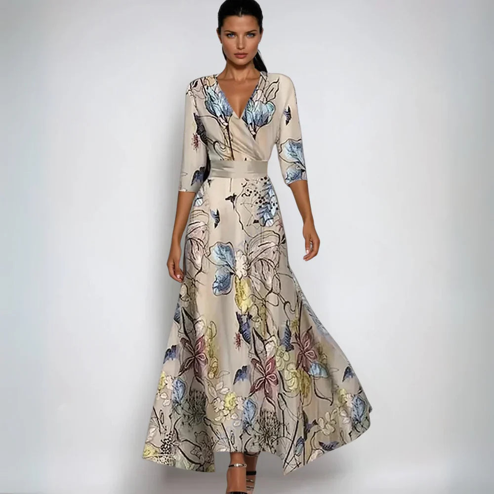 Clara™ | Blomsteromslag Maxi Kjole