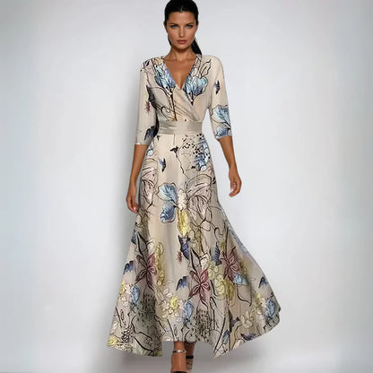 Clara™ | Blomsteromslag Maxi Kjole