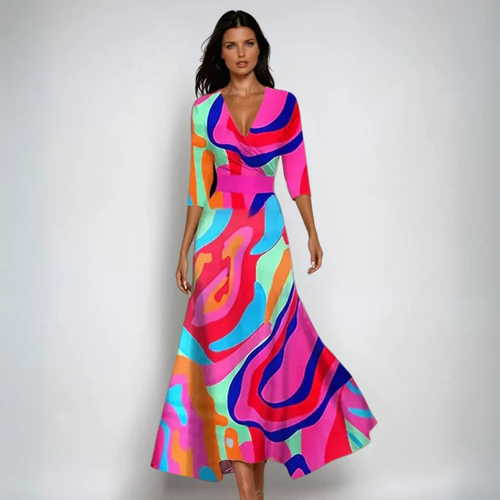 Clara™ | Blomsteromslag Maxi Kjole