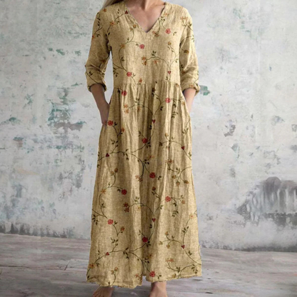 Aslina™ - Elegant Sommerkjole i Høj Kvalitet med Blomsterprint