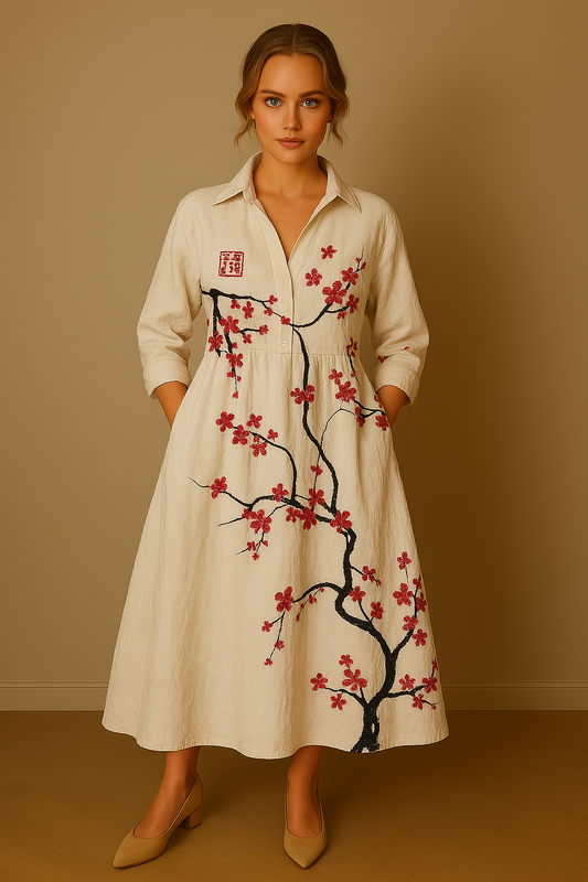 Madeleine|Elegant Floral Kjole til Kvinder