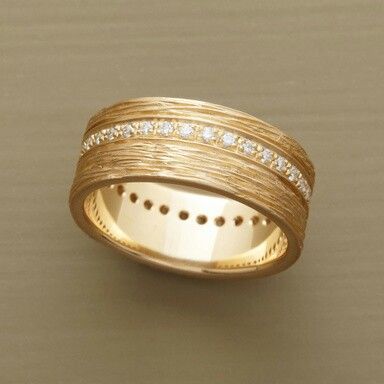 Vintage fin guldring med zirkonia