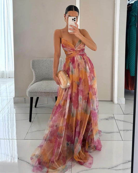 Vaëlia™ | Smuk maxi-kjole med blomsterprint