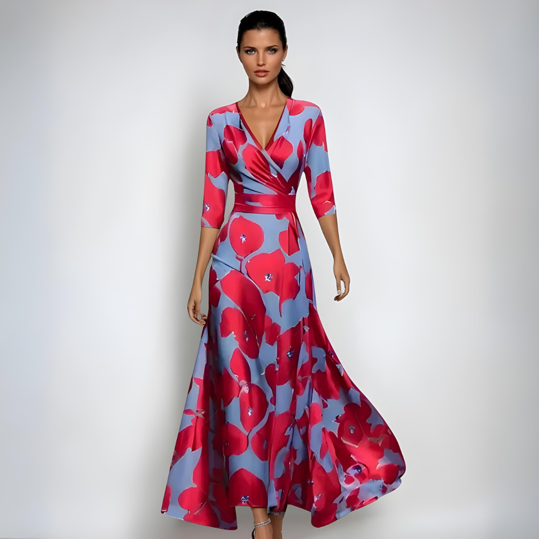 Clara™ | Blomsteromslag Maxi Kjole