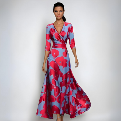 Clara™ | Blomsteromslag Maxi Kjole