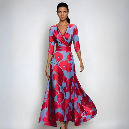 Clara™ | Blomsteromslag Maxi Kjole