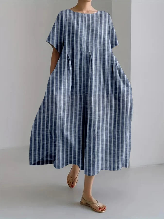 BIANCA | Længere Casual Kjole med Behagelig Skæring og Retro Stil til Hverdag