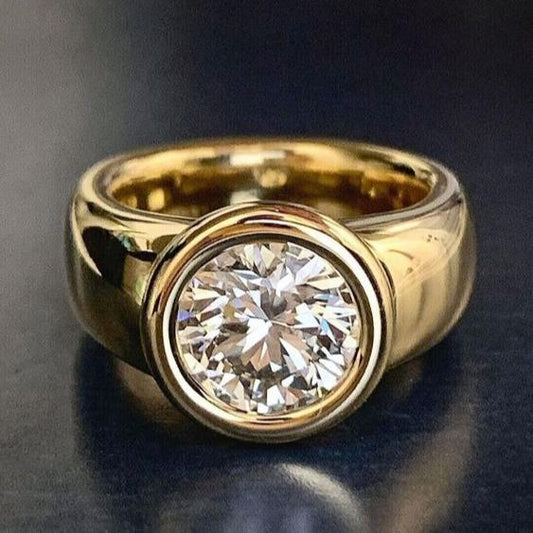 Ring i smittet guld med vintage-zirkonia