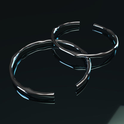 Tykt og uregelmæssigt justerbart armbånd i 925 sterling sølv