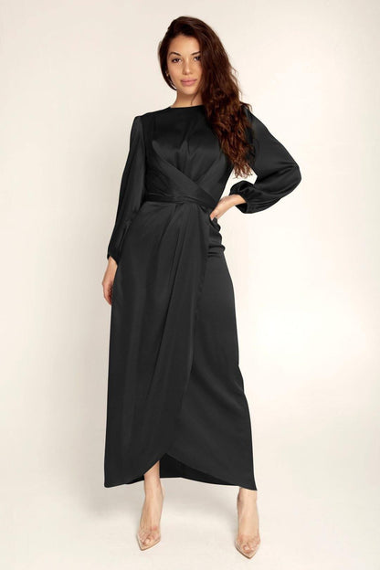 Elegant Lang Satin Kjole til Alle Anledninger