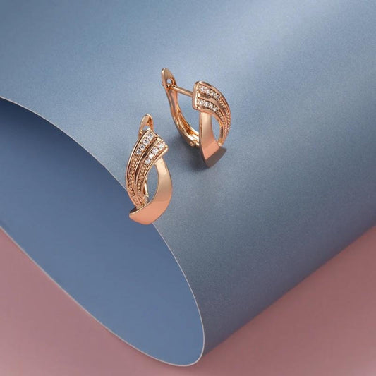 Elegante zirkoniaøreringe i rosaguld