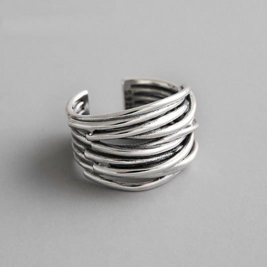 Justerbar ring i lager af 925 sterling sølv