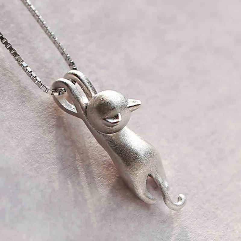 925 sterling sølv legende katte-halskæde