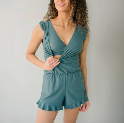 Lounge-Badebukser med Shorts og Indbygget BH