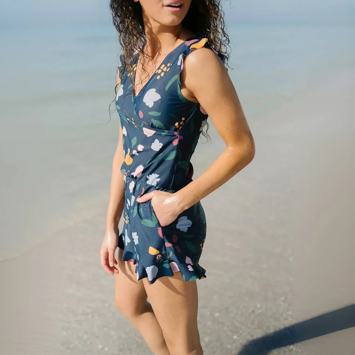 Lounge-Badebukser med Shorts og Indbygget BH