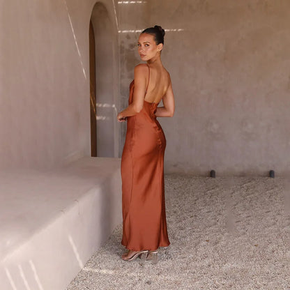 Daira™ | Lang satin kjole