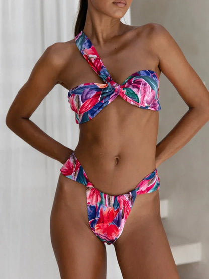 One Shoulder Bikini Sæt