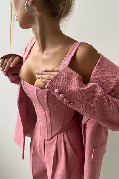 Dora™ - Tre-delt sæt med dobbeltradet blazer