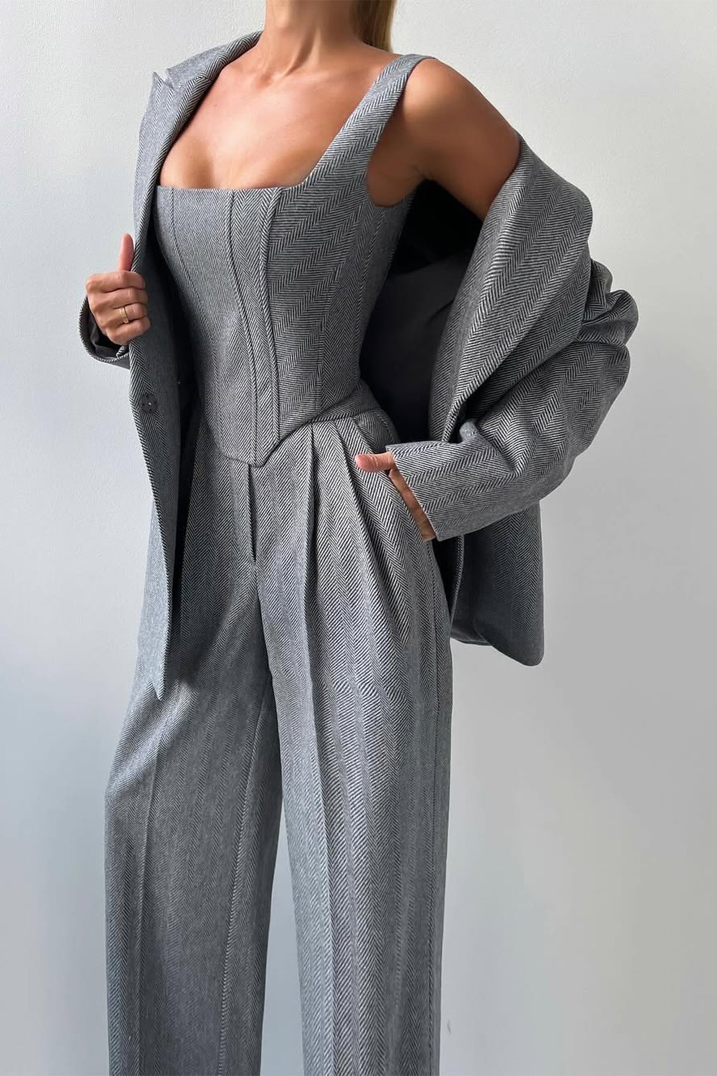 Dora™ - Tre-delt sæt med dobbeltradet blazer