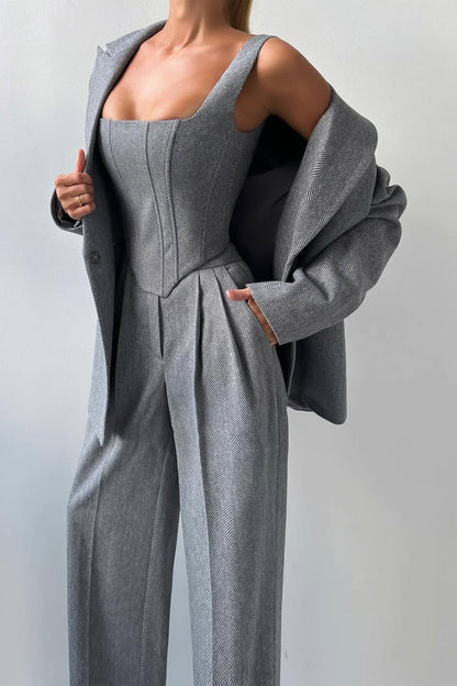 Dora™ - Tre-delt sæt med dobbeltradet blazer