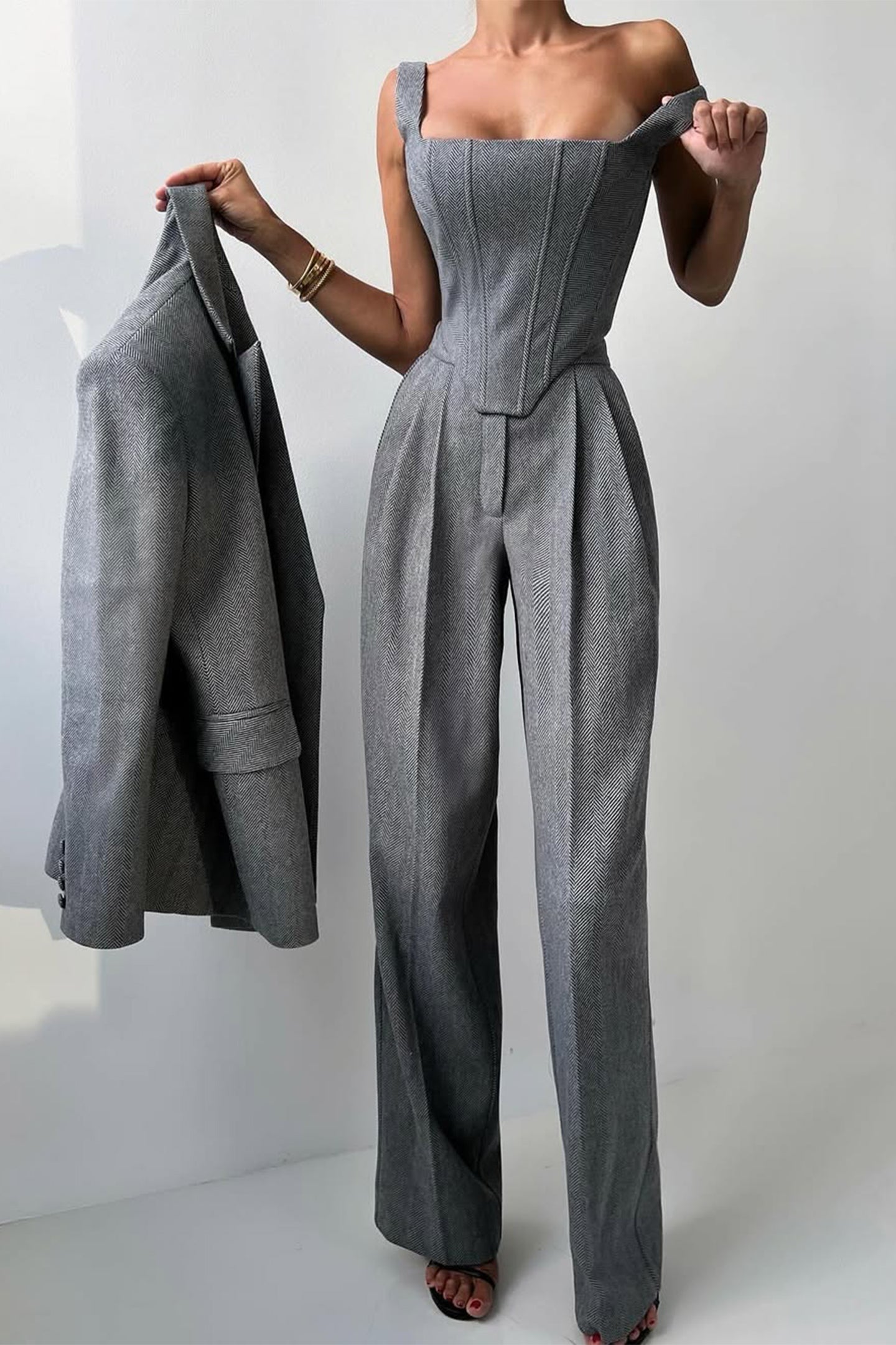 Dora™ - Tre-delt sæt med dobbeltradet blazer