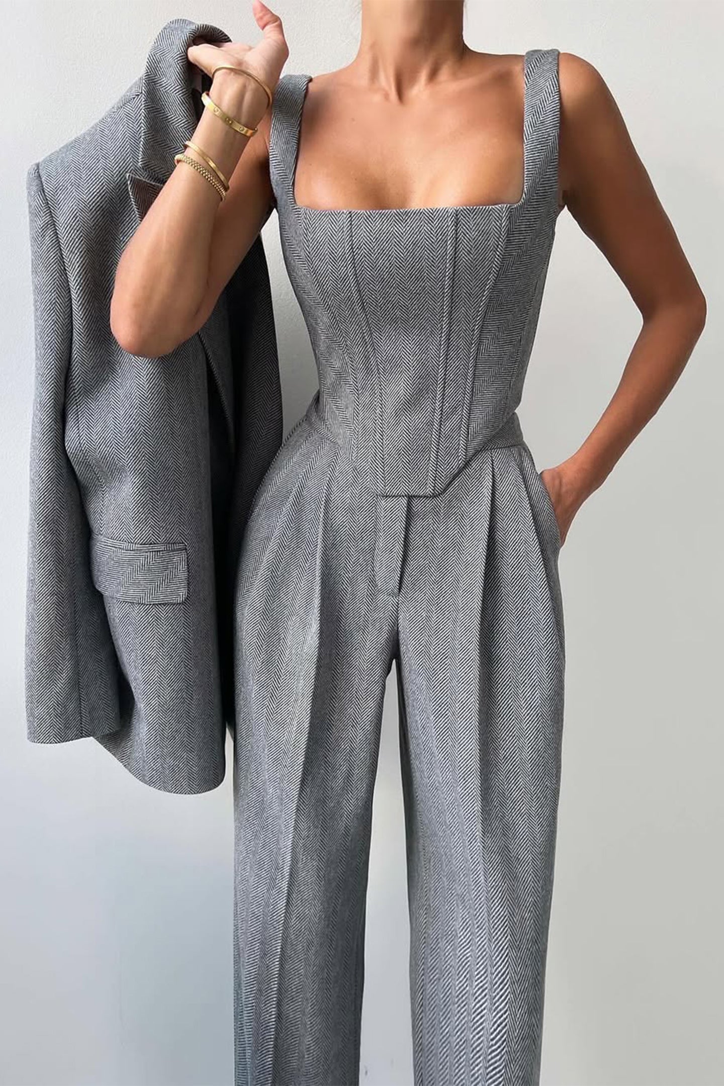 Dora™ - Tre-delt sæt med dobbeltradet blazer
