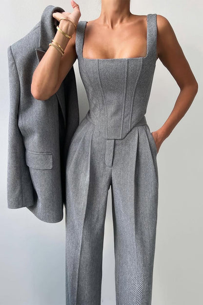Dora™ - Tre-delt sæt med dobbeltradet blazer