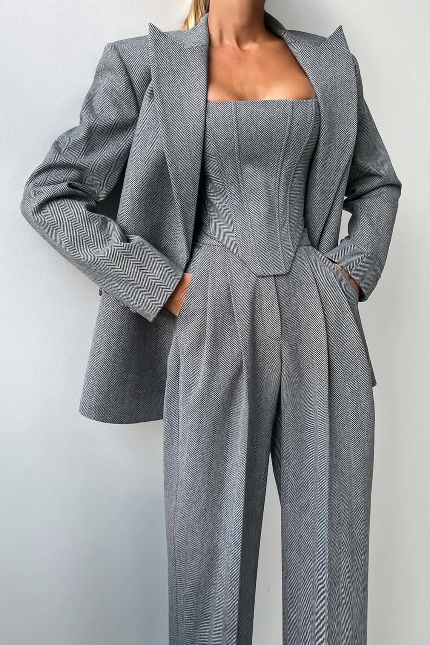 Dora™ - Tre-delt sæt med dobbeltradet blazer