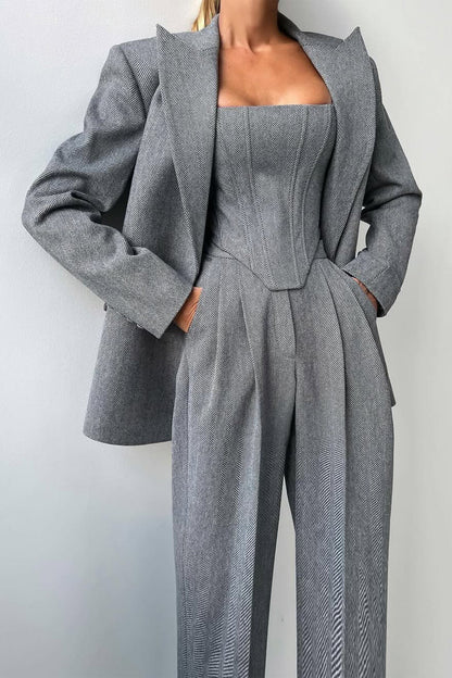 Dora™ - Tre-delt sæt med dobbeltradet blazer