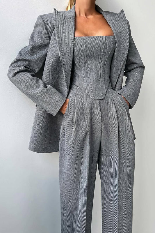 Dora™ - Tre-delt sæt med dobbeltradet blazer