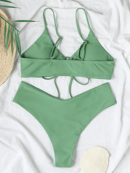 Høj Talje Bikini Sæt