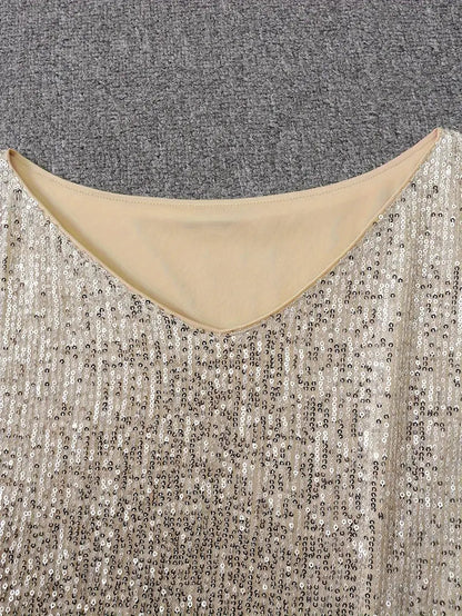 Elegant Mini Kjole med Pailletter – Funklende Design til Særlige Begivenheder