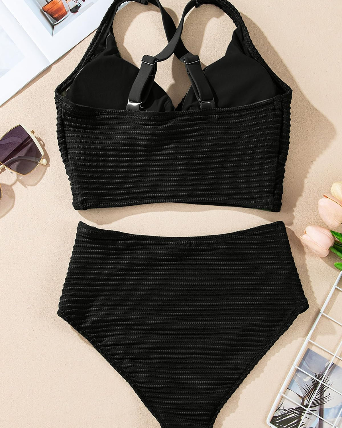 Ribbet Twist Bikini Sæt