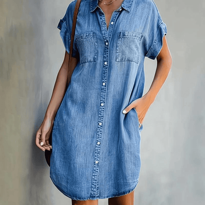 Martina | Kortærmet denimkjole